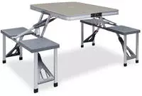 vidaXL Klappbarer Campingtisch mit 4 Sitzen Stahl Aluminium