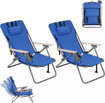 Woltu Set of 2 blue sun loungers