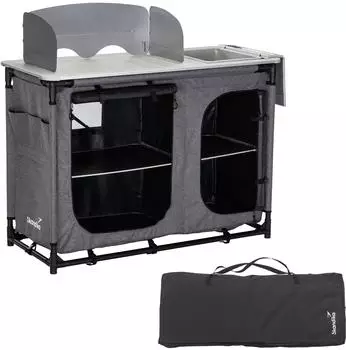 Skandika Ruoka camping kitchen with sink, 115 cm