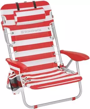 Songmics Stool with shoulder strap, red and white