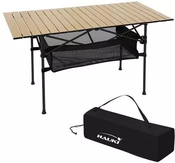Hauki Roll-up camping table, beige