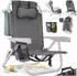 TecTake Coral backpack beach chair, grey