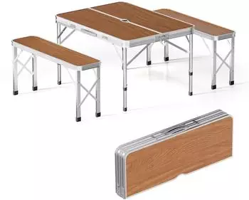 Wiltec Suitcase table with 2 benches