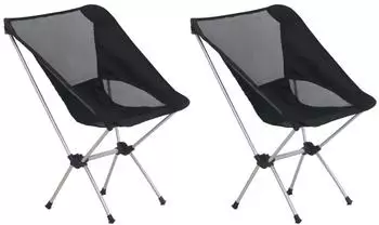 vidaXL Set of 2 folding aluminium chairs