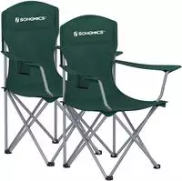 Songmics Campingstuhl GCB08GN, gr&uuml;n, bis 150 kg, mit Getr&auml;nkehalter, faltbar,...