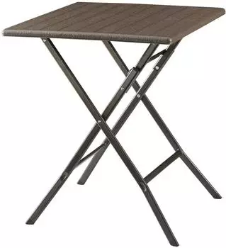 en.casa Lillestr&oslash;m camping table, dark brown wood-effect finish