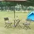en.casa Lillestrøm camping table, dark brown wood-effect finish