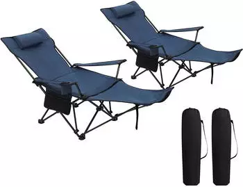 Woltu Set of 2 chairs with headrest, blue