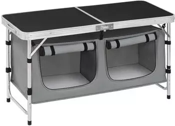 Woltu Camping cupboard table, black
