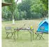 en.casa Adelfia adjustable camping table, rattan-effect finish