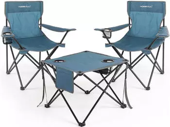HOMECALL Folding table and 2 chairs set, blue
