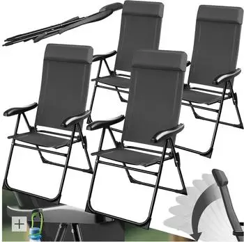 TecTake Set of 4 M&uuml;ritz 7-position chairs