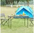 en.casa Adelfia adjustable camping table, wood-effect finish
