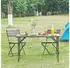 en.casa Adelfia adjustable camping table, wood-effect finish