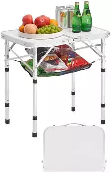 VEVOR Portable side table, 60 cm, silver