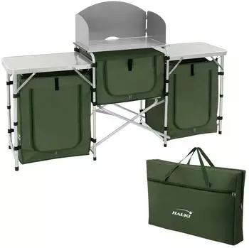 Hauki Camping kitchen with windscreen, khaki