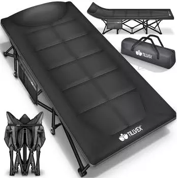tillvex Campingbett Schwarz 190 x 68 x 40