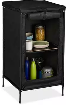 Relaxdays Camping wardrobe with 2 shelves, grey