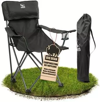 BigDean Luxus Campingstuhl Faltbar Extra groß 150 KG