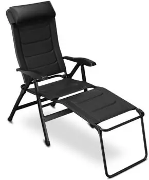 Eloneo Camping chair with removable footrest, black