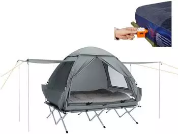 SoBuy OGS32LHG double camp bed, grey