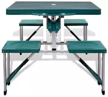 vidaXL Table and 4 stools set