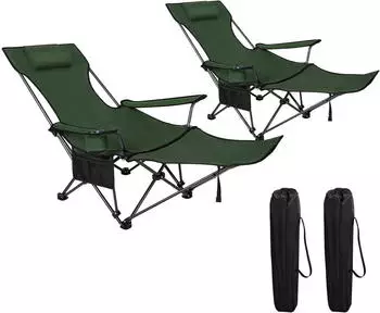 Woltu Set of 2 chairs with headrest, green