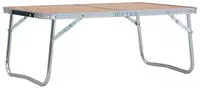vidaXL Klappbarer Campingtisch Braun Aluminium 60 x 40 cm
