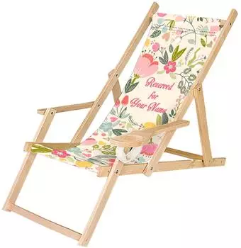 Ferocity Holz Liegestuhl klappbar Motiv Pastel Blumen