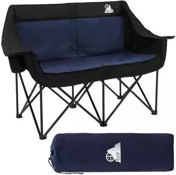 ECD Germany Doppel Campingstuhl faltbar f&uuml;r 2 Personen blau