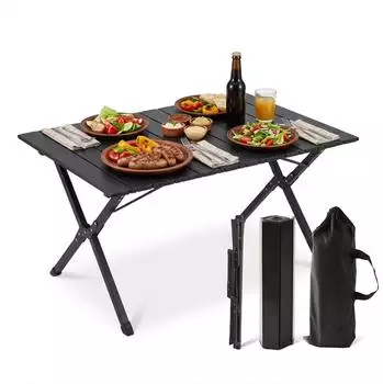 Relaxdays Campingtisch klappbar 90 x 60 cm schwarz