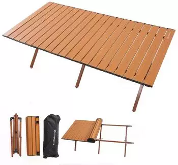 Citysports Campingtisch klappbar 120 x 60 x 44 cm braun schwarz
