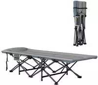 Outsunny Feldbett faltbar Campingbett mit Matratze Kopfkissen Seitentasche -...