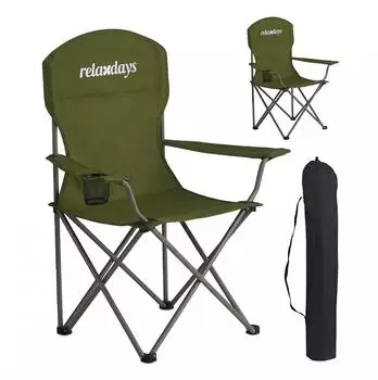 Relaxdays Camping Stuhl, 2er Set dunkelgrün