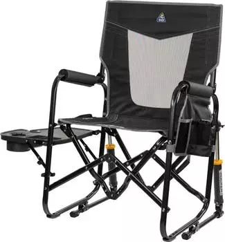 GCI Stowaway Rocker Faltstuhl mit Seitentisch dark charcoal