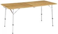 Outwell Custer M Falttisch mit Bambustischplatte 100 x 65 cm, schmales Packma&szlig; -