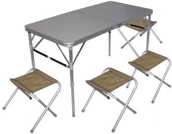 Cao Campingtisch silber inkl. 4 Stühlen