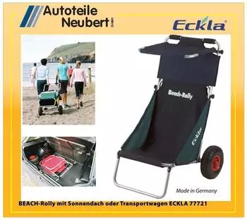Eckla Beach Rolly mit Sonnendach blau/gr&uuml;n