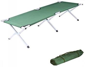 LnD Feldbett inkl. Tragetasche Campingbett Gästebett Klappbett Liegebett Alubett Alufeldbett grün
