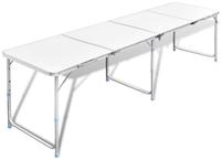 vidaXL Campingtisch zusammenklappbar h&ouml;henverstellbar Aluminium 240 x 60 cm
