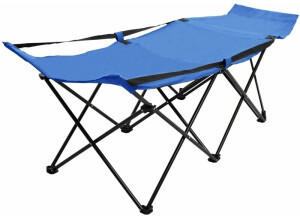 vidaXL Foldable Sun Lounger, Camping Bed - Blue