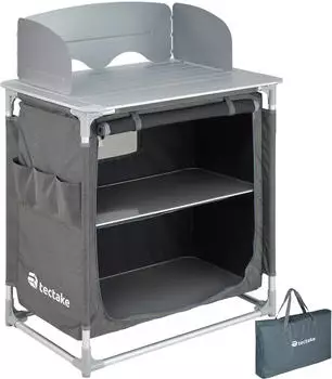 TecTake Camping Kitchen 76x53,5x107cm grey