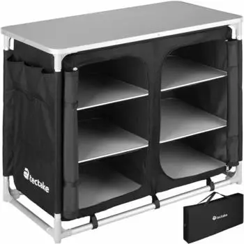 TecTake Camping Kitchen 97x47,5x78cm black/grey