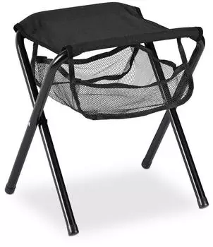 Relaxdays Campinghocker faltbar mit Netztasche schwarz