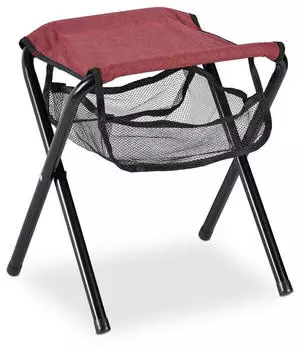 Relaxdays Campinghocker faltbar mit Netztasche rot
