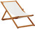 vidaXL Eucalyptus Wood Folding Beach Chair - Cream White