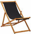 vidaXL Eucalyptus Wood Folding Beach Chair - Black