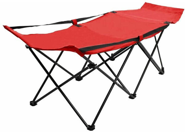 vidaXL Foldable Sun Lounger, Camping Bed - Red