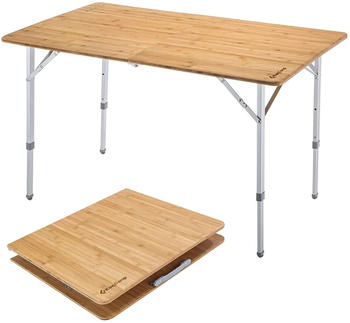 Kingcamp Bamboo Tisch XL, silber, 120x70cm