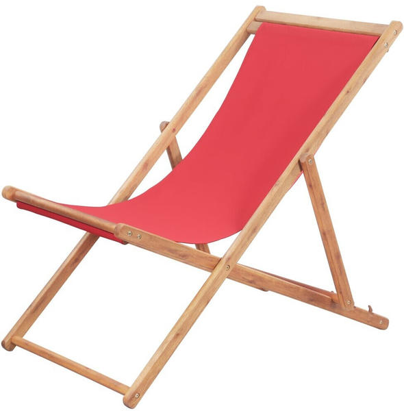 vidaXL Folding Beach Chair red